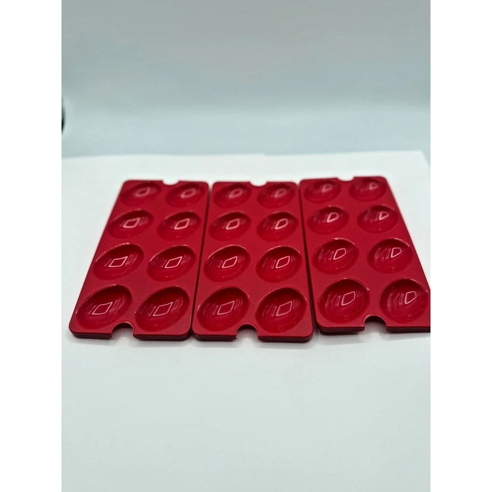 Tupperware Snack-Store Rectangle 9x13x3 with 18‎ Egg Tray Set Cherry Red Lid New